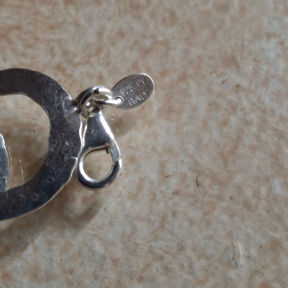 Elegant Hammered Interlocking Links Necklace In 9… - image 5